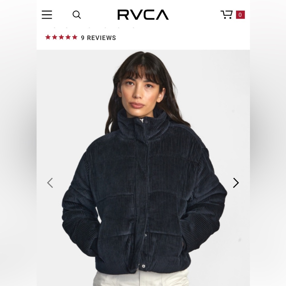 RVCA Buttercream Corduroy Crop Zip 💛 Like New